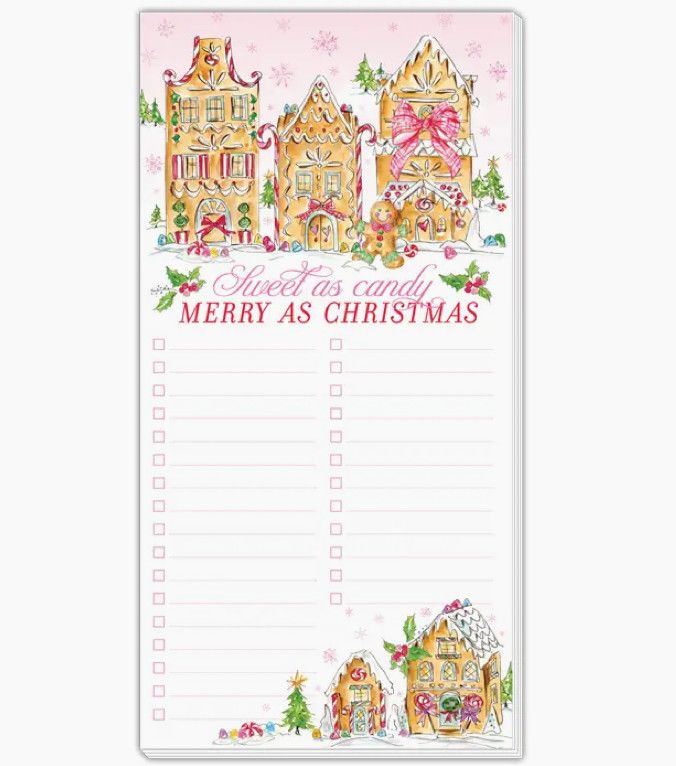 Long Pad Sweet as Candy Pink Gingerbread Houses