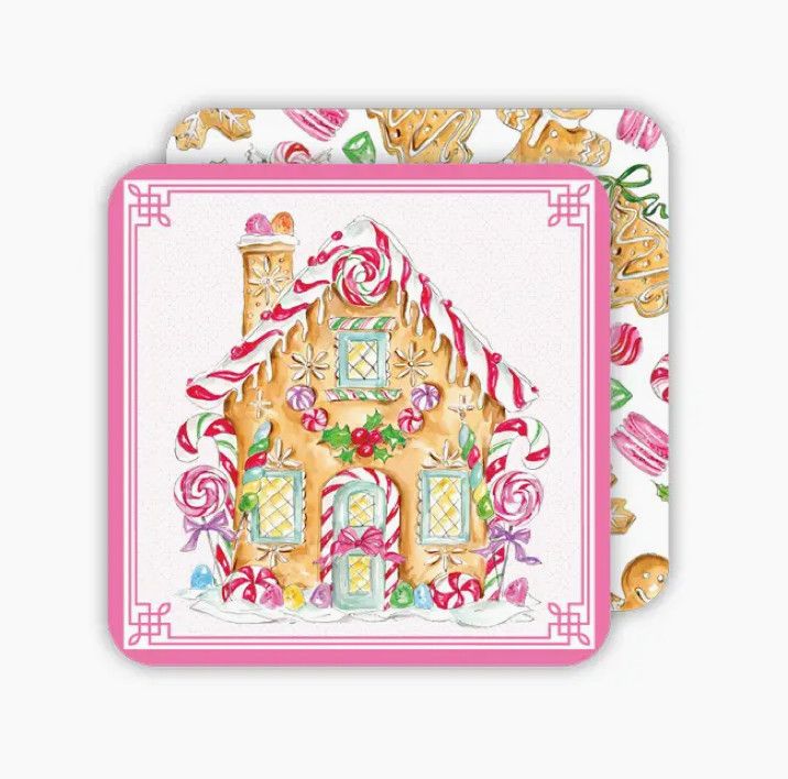 Gingerbread House Reversible Coaster Set of 20