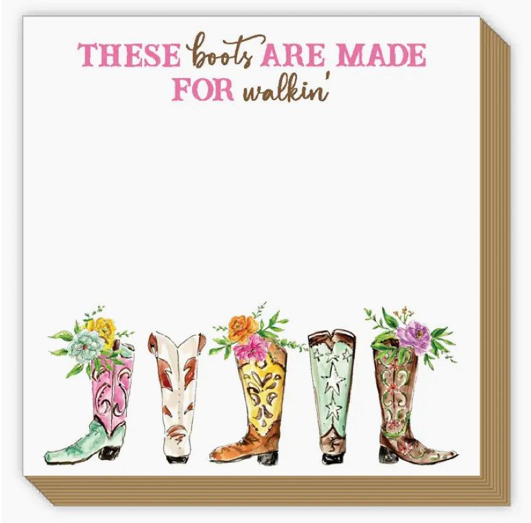 Mini Luxe Notepad | Boots are made for Walkin&#39;