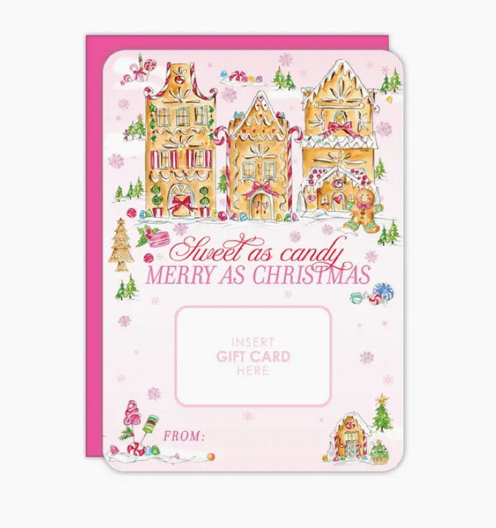 Holiday Gift Card Greeting Card | Sweet as Candy Gingerbread House