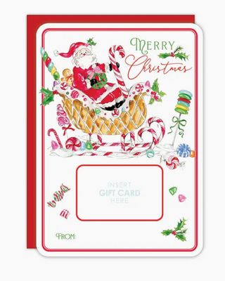 Holiday Gift Card Greeting Card | Santa in Sleigh