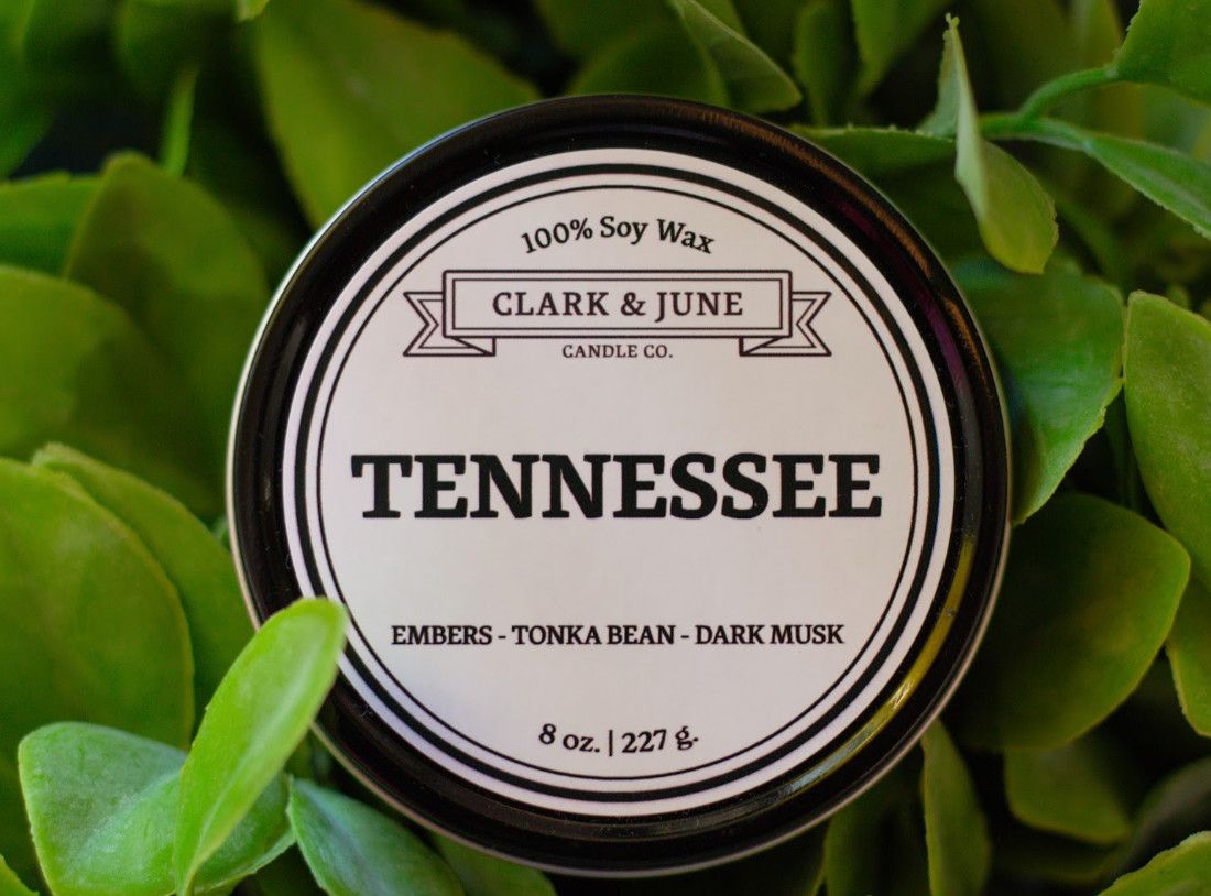 Tennessee 8oz Tin Candle | Embers - Tonka Bean - Dark Musk