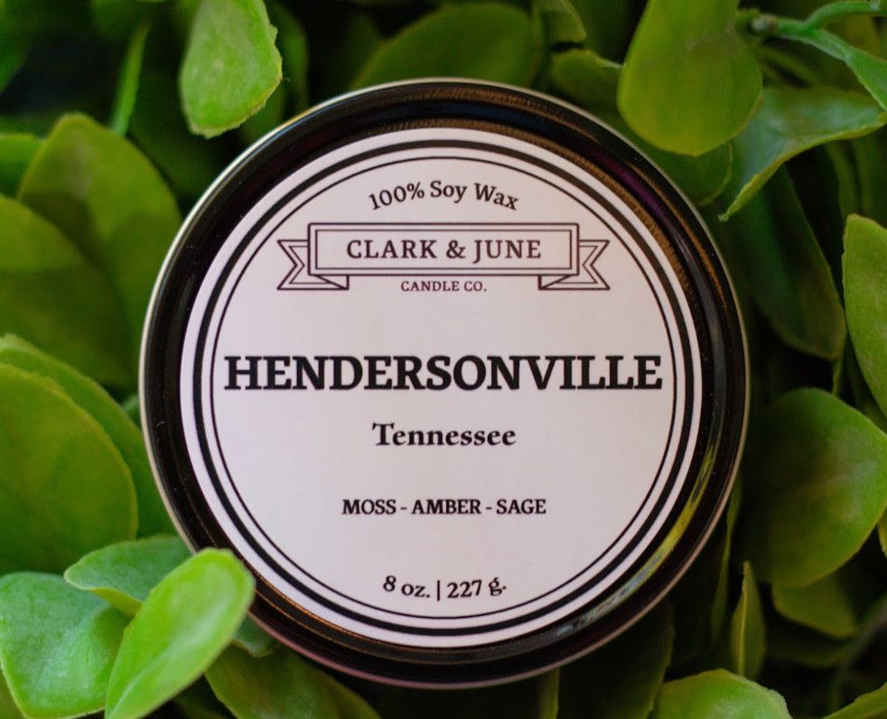 Hendersonville 8oz Tin Candle | Moss-Amber-Sage