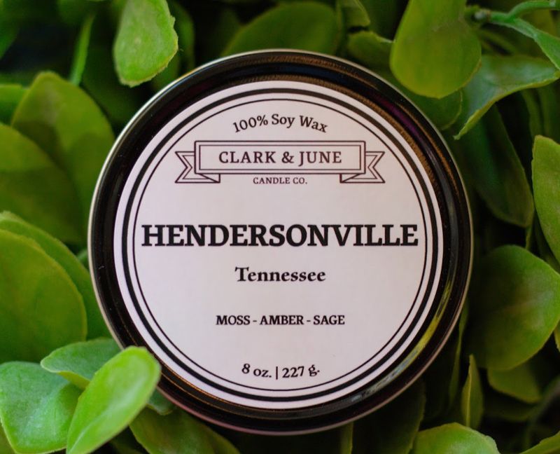 Hendersonville 8oz Tin Candle | Moss-Amber-Sage
