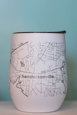 Home Town Maps 12oz Insulated Wine Tumbler | Hendersonville
