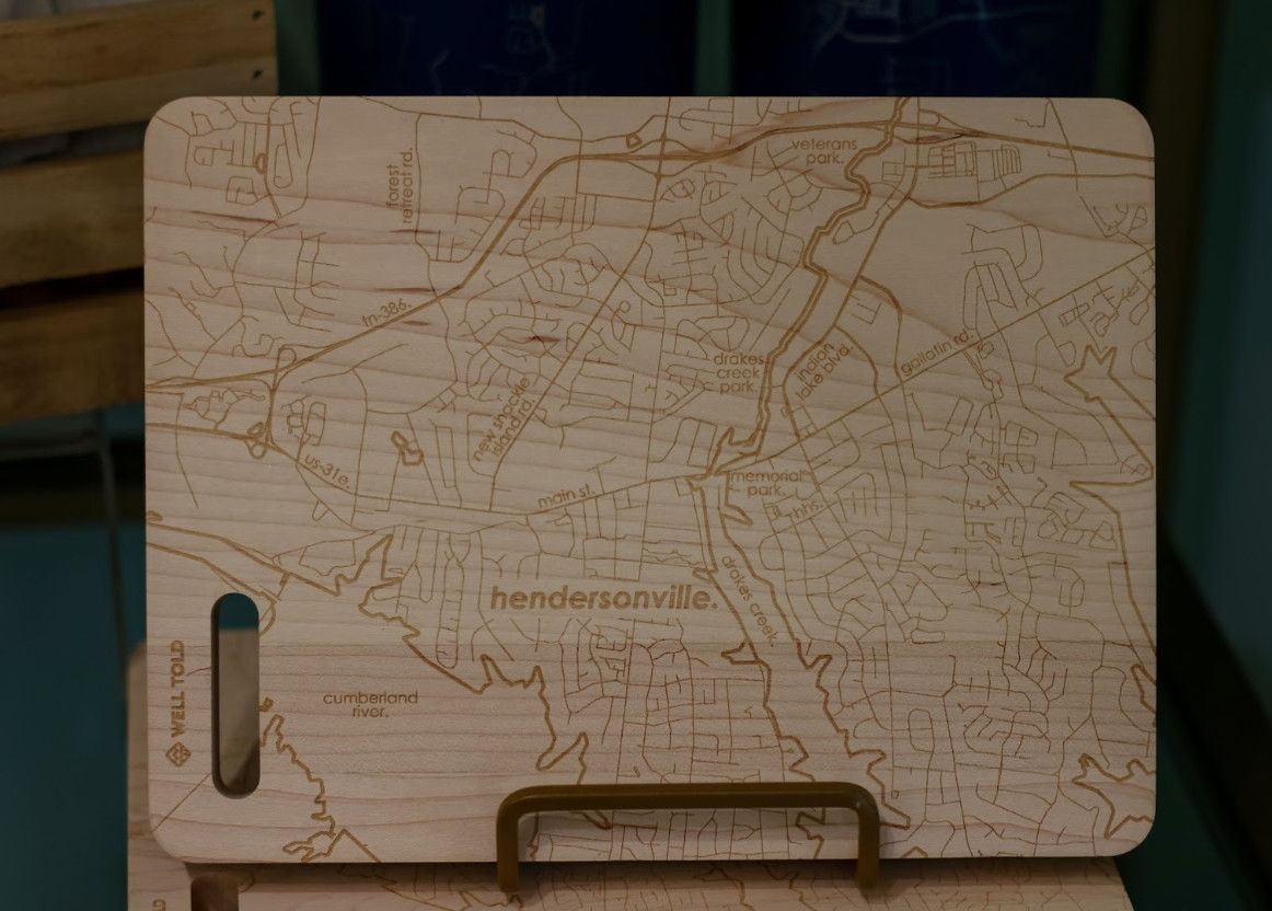 Home Town Maps 6x8 Bar Board| Hendersonville
