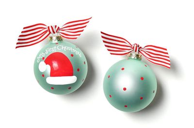 Coton Colors Glass Ornament | First Cmas Hat Boy