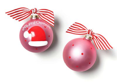 Coton Colors Glass Ornament | My First Christmas Hat Girl