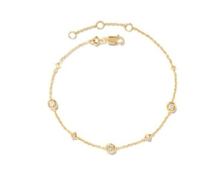 The Davie Trio Delicate Bracelet 18K Gold Vermeil White Saphire