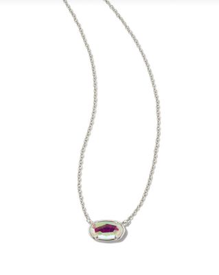 The Grayson Short Pendant in Silver Dichroic Glass