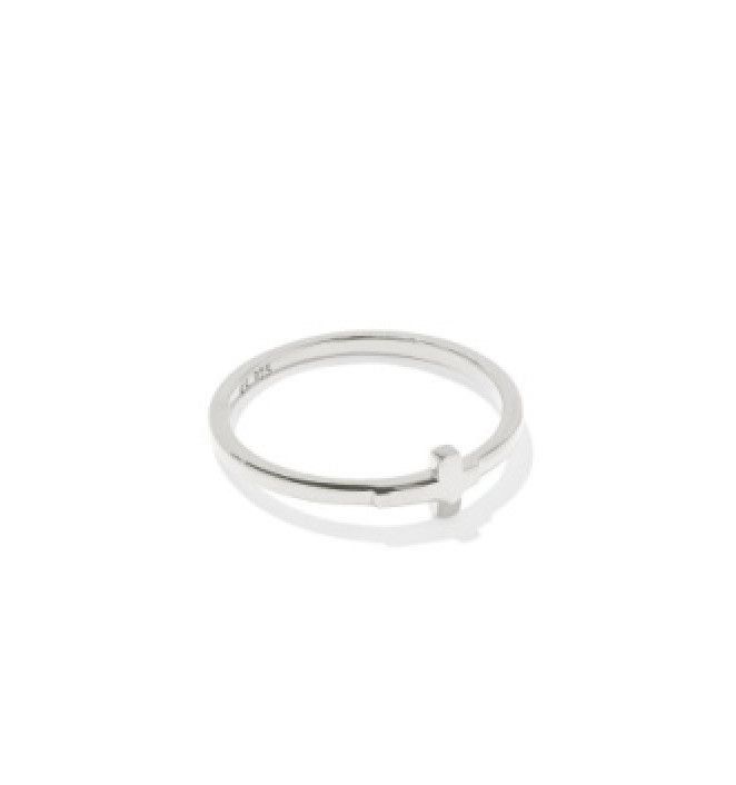 Cross Inline Band Ring Sterling Silver, Size: 6