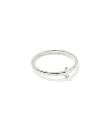 Cross Inline Band Ring Sterling Silver