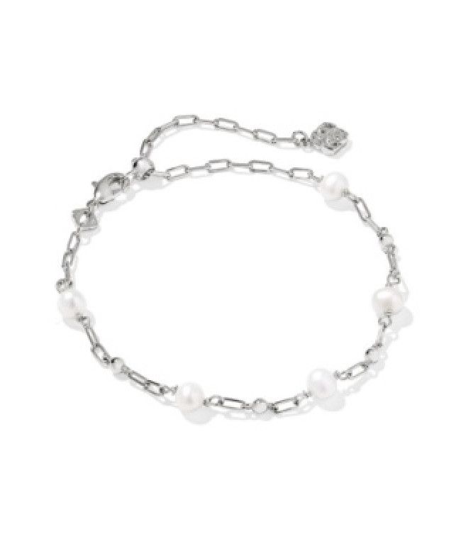 The Ashton Delicate Chain Bracelet Silver Freshwater Cultured Pearl