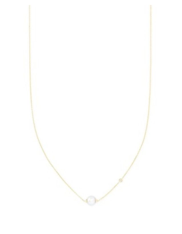 The Cathleen Short Pendant 14K Gold White Pearl