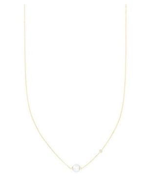 The Cathleen Short Pendant 14K Gold White Pearl