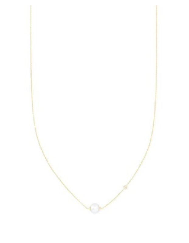 The Cathleen Short Pendant 14K Gold White Pearl