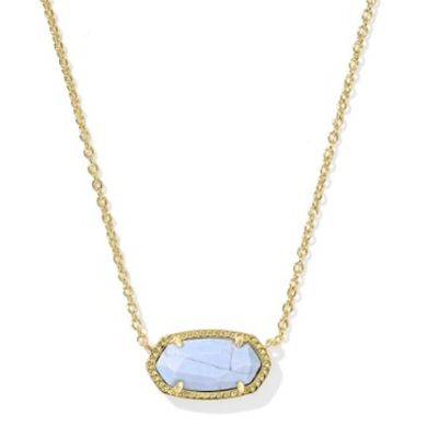 The Elisa Necklace in Gold Variegated Light Blue
