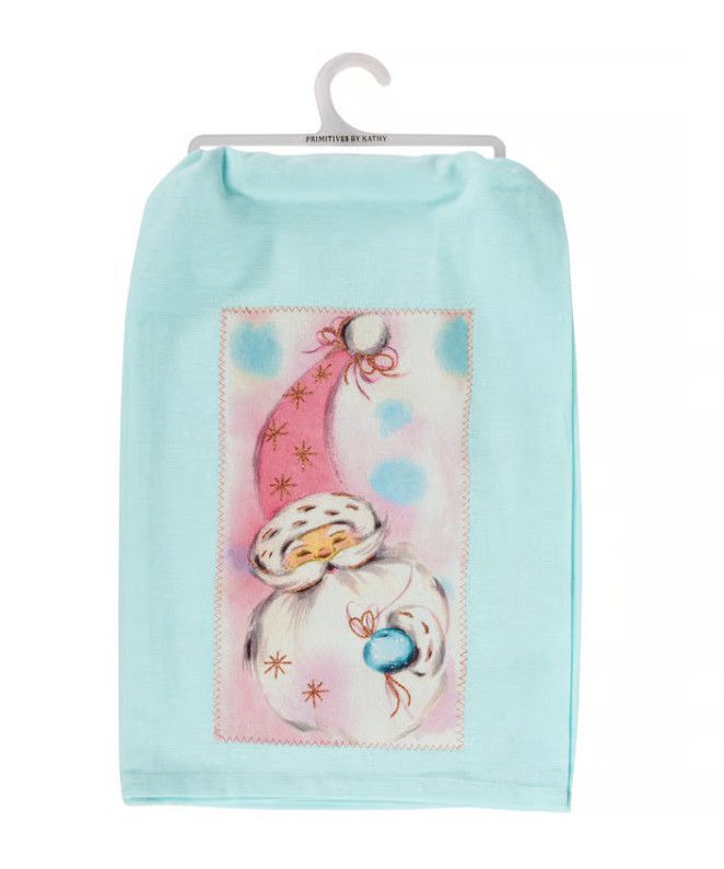 Pastel Santa Tea Towel