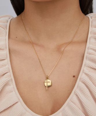 The Davis Cross Charm Necklace 18K Gold Vermeil