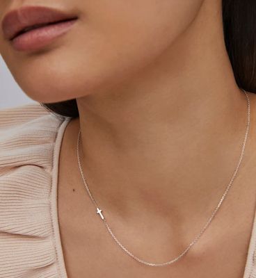 Cross Inline Necklace Sterling Silver