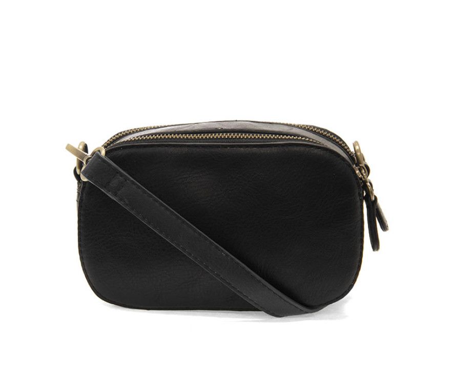 Layne Double Zip Mini Camera Crossbody, Color: Black