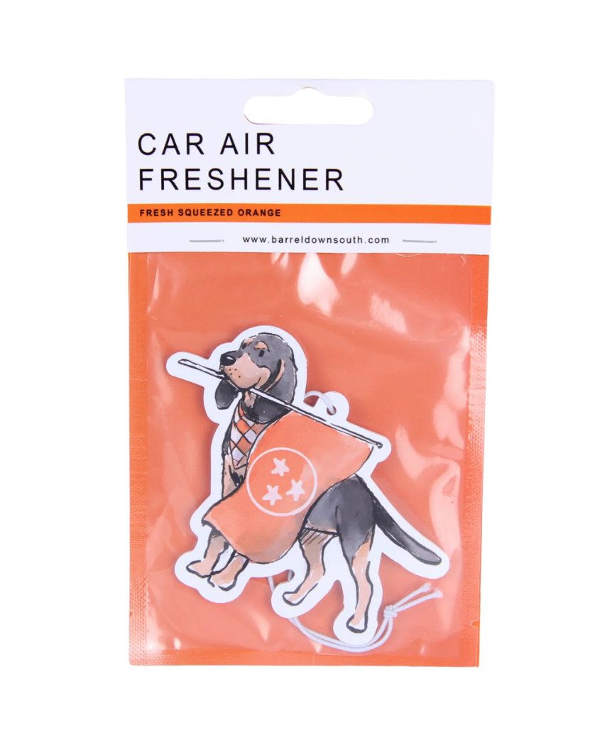 Bluetick Coonhound Carrying Flag Air Freshener
