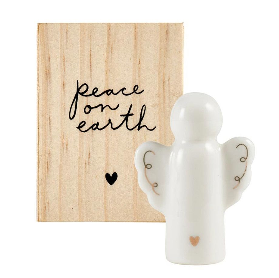 Ceramic Angel with Wood Box