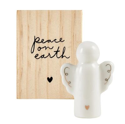 Ceramic Angel with Wood Box