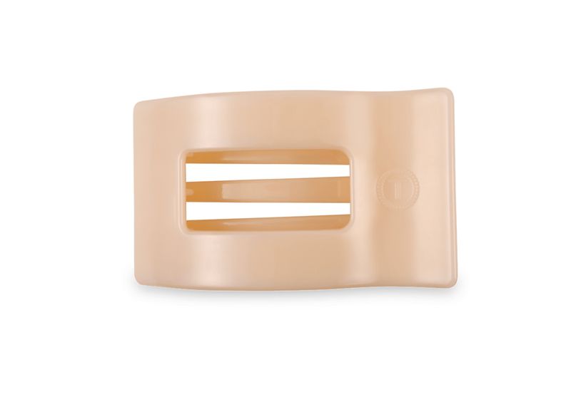 Teleties™ Flat Rectangle Hair Clip | Almond Beige