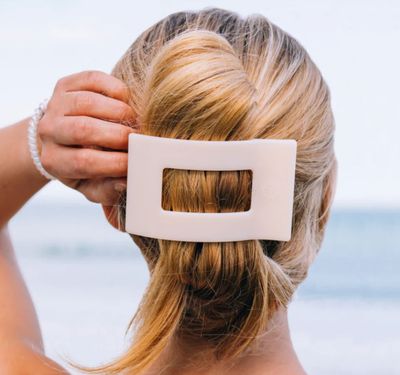 Teleties™ Flat Rectangle Hair Clip | Almond Beige