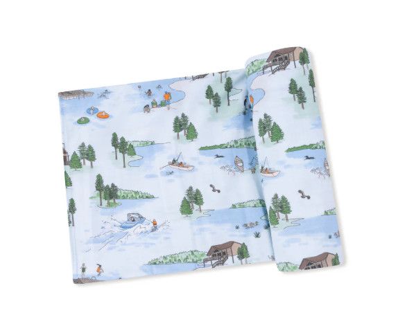Lake Life Swaddle Blanket