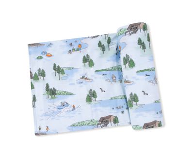 Lake Life Swaddle Blanket