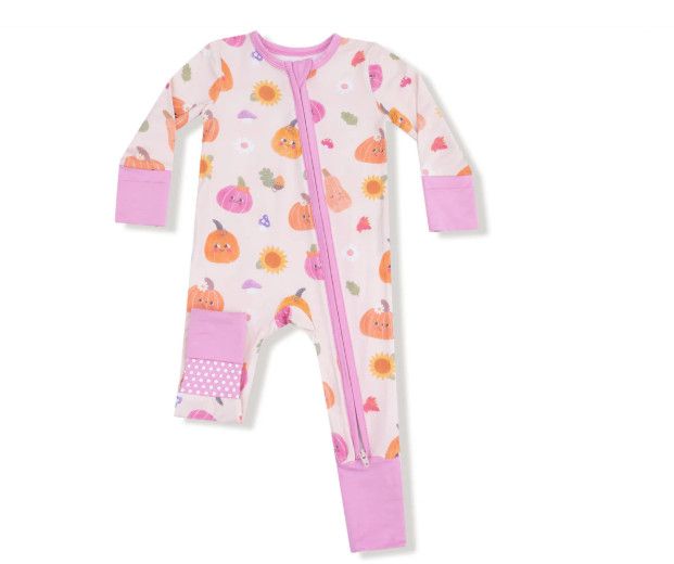 Autumn Pumpkins Romper, Size: 3-6 mo, Color: Pink