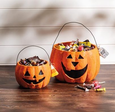 Paper Mache Pumpkin Buckets