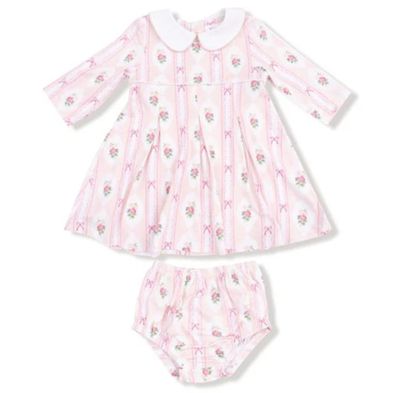 Ogee Lace Floral Box Pleat Dress with Diaper Cover