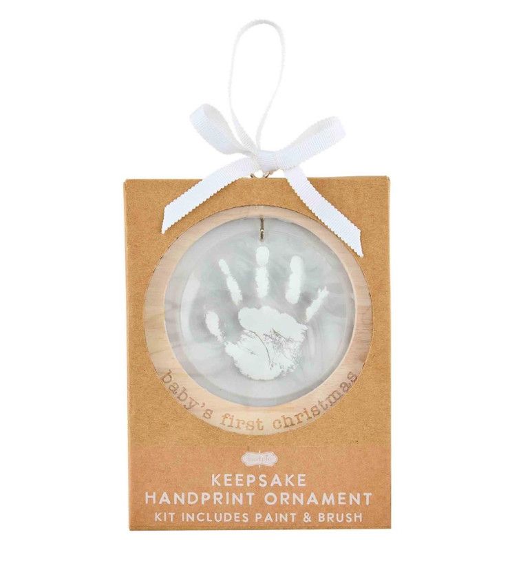 Baby&#39;s First Christmas Handprint Acrylic Ornament, Color: White