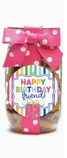 Happy Birthday Cookie Jar, Color: Pink