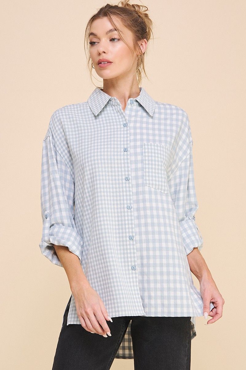 The Dottie Top, Color: Blue, Size: S