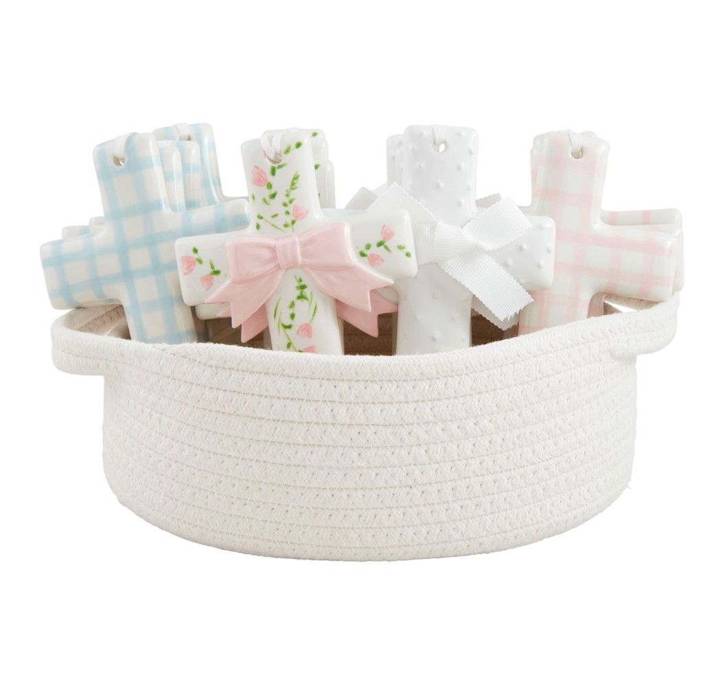Ceramic Cross, Color: Pink Gingham