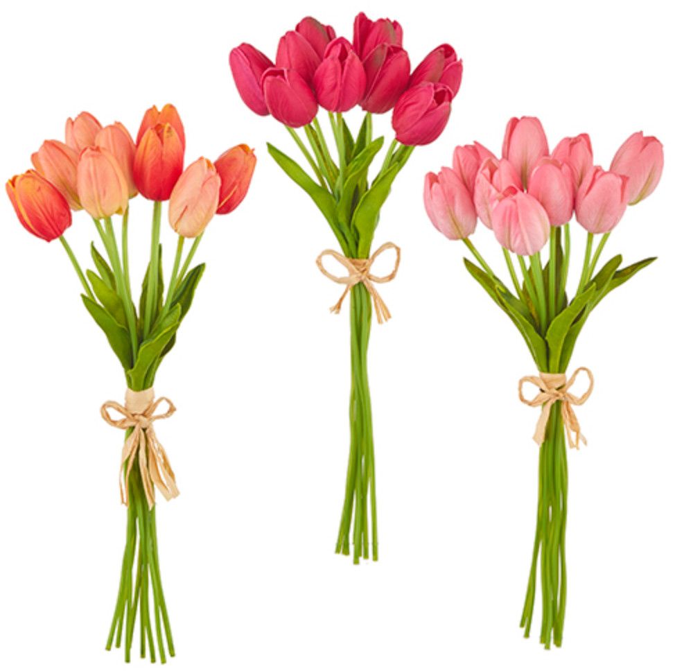 Real Touch Tulip Bundle, Color: Fuchsia