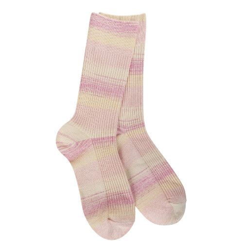 Weekend Rib Light Crew, Color: Pink Lemonade