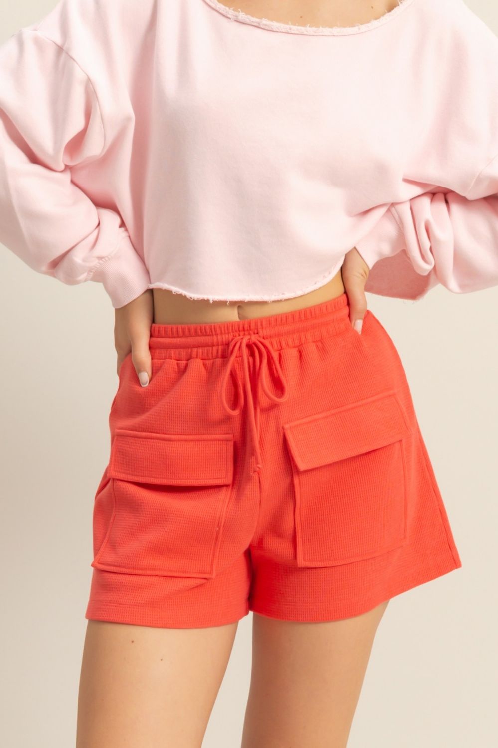 The Patsy Pocket Shorts, Color: Coral, Size: S