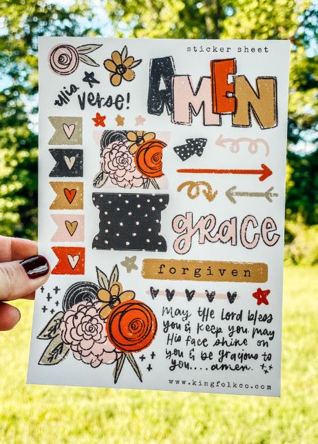 Bible Sticker Sheets, Color: Midnight Mercies