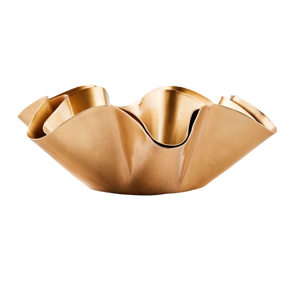 Brass Ruffle Bowl, Size: Large