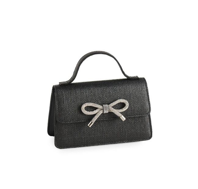 Bowie Straw Mini Bag, Color: Black