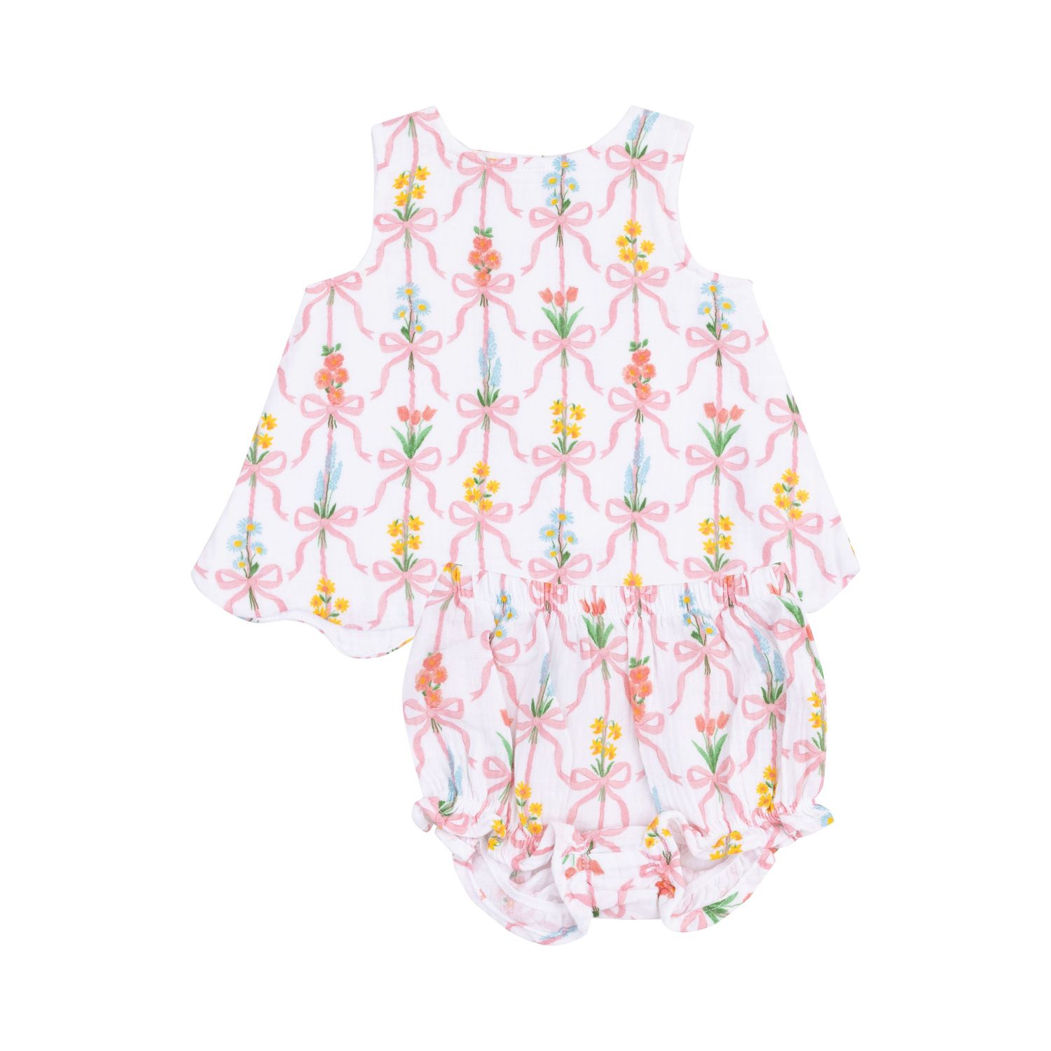 Ribbon Bouquets Top + Bloomer, Size: 3-6M
