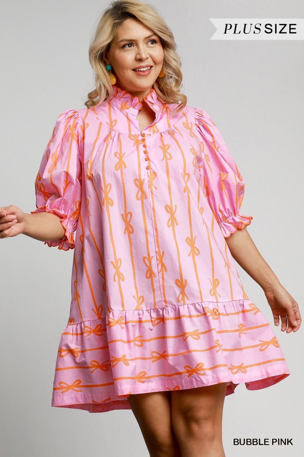The Bowtastic Dress Pink, Size: XL