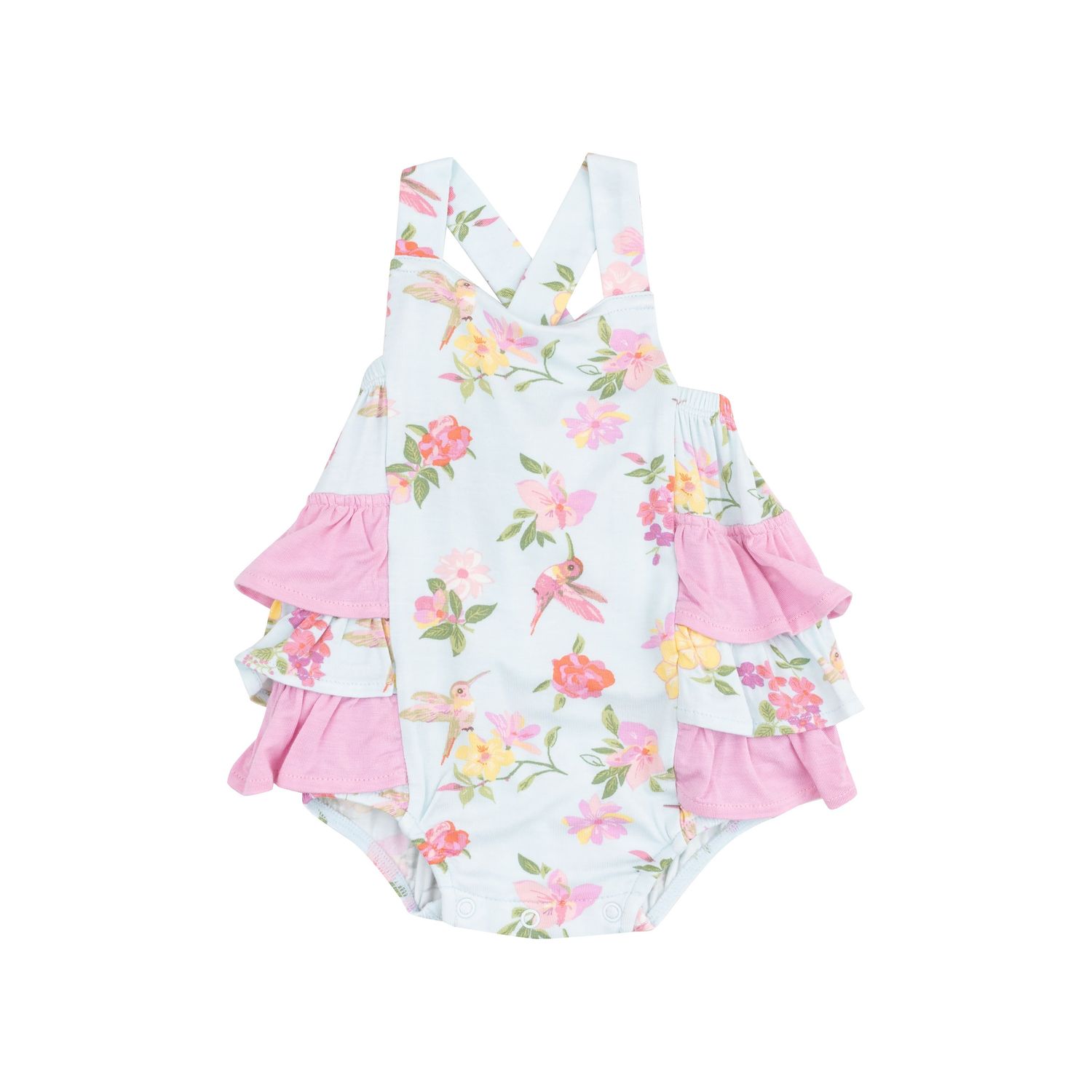 Cute Hummingbirds Ruffled Sunsuit, Size: 12-18M