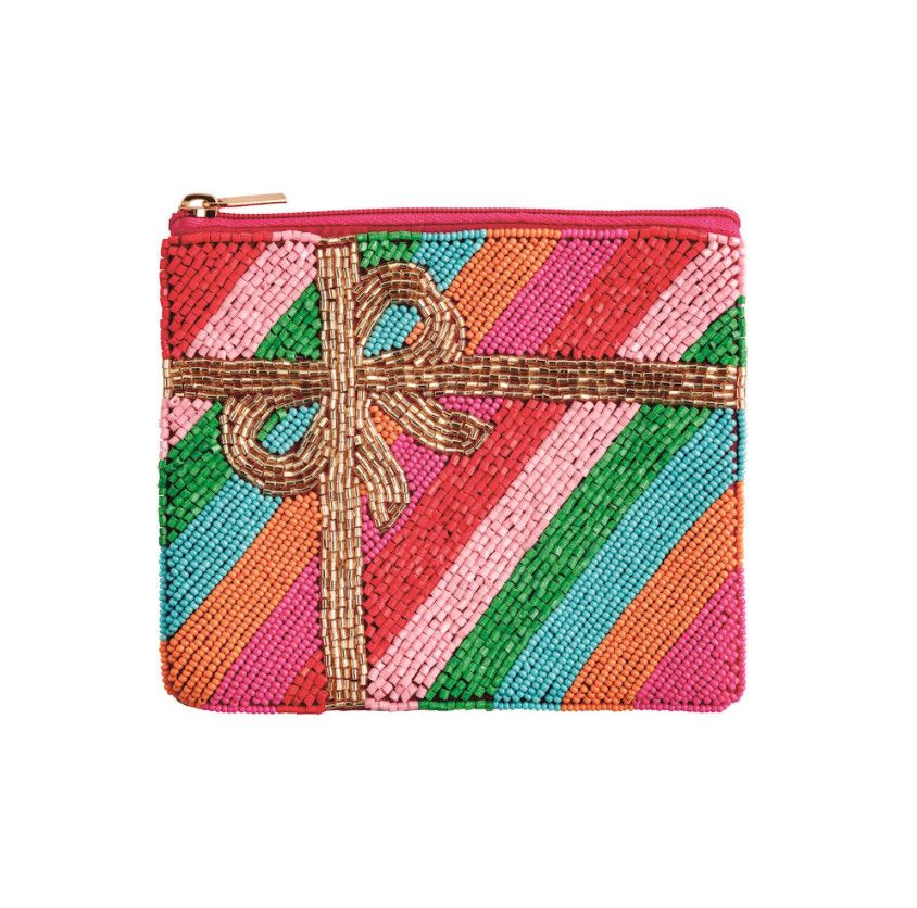 Holiday Beaded Pouch, Color: Ribbon