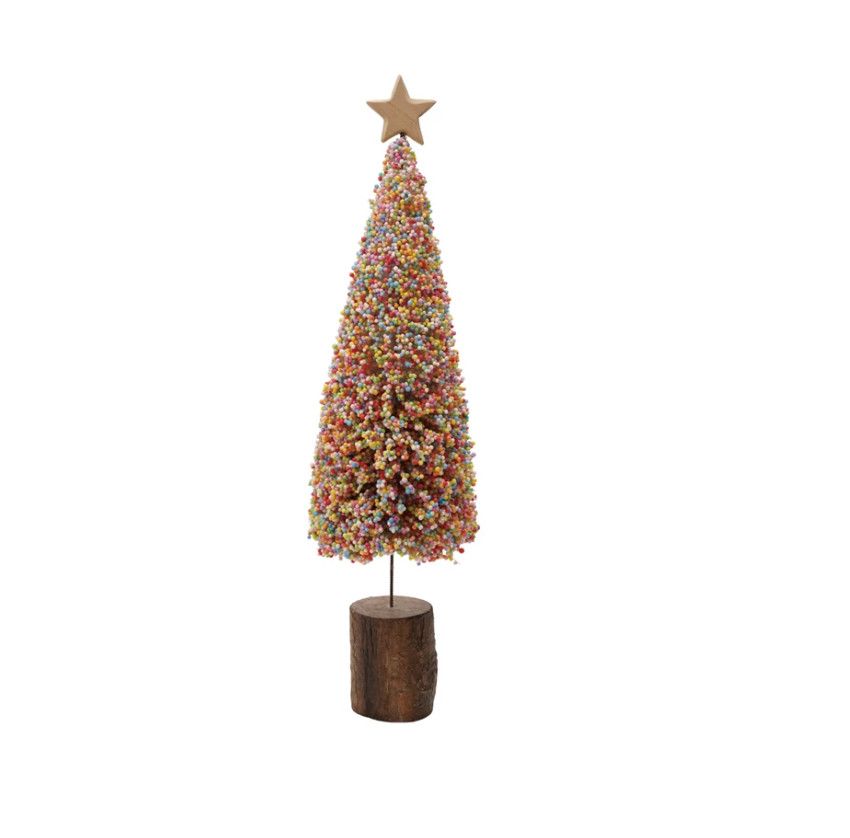 Foam &amp; Resin Tree with Wood Base &amp; Star, Size: Large